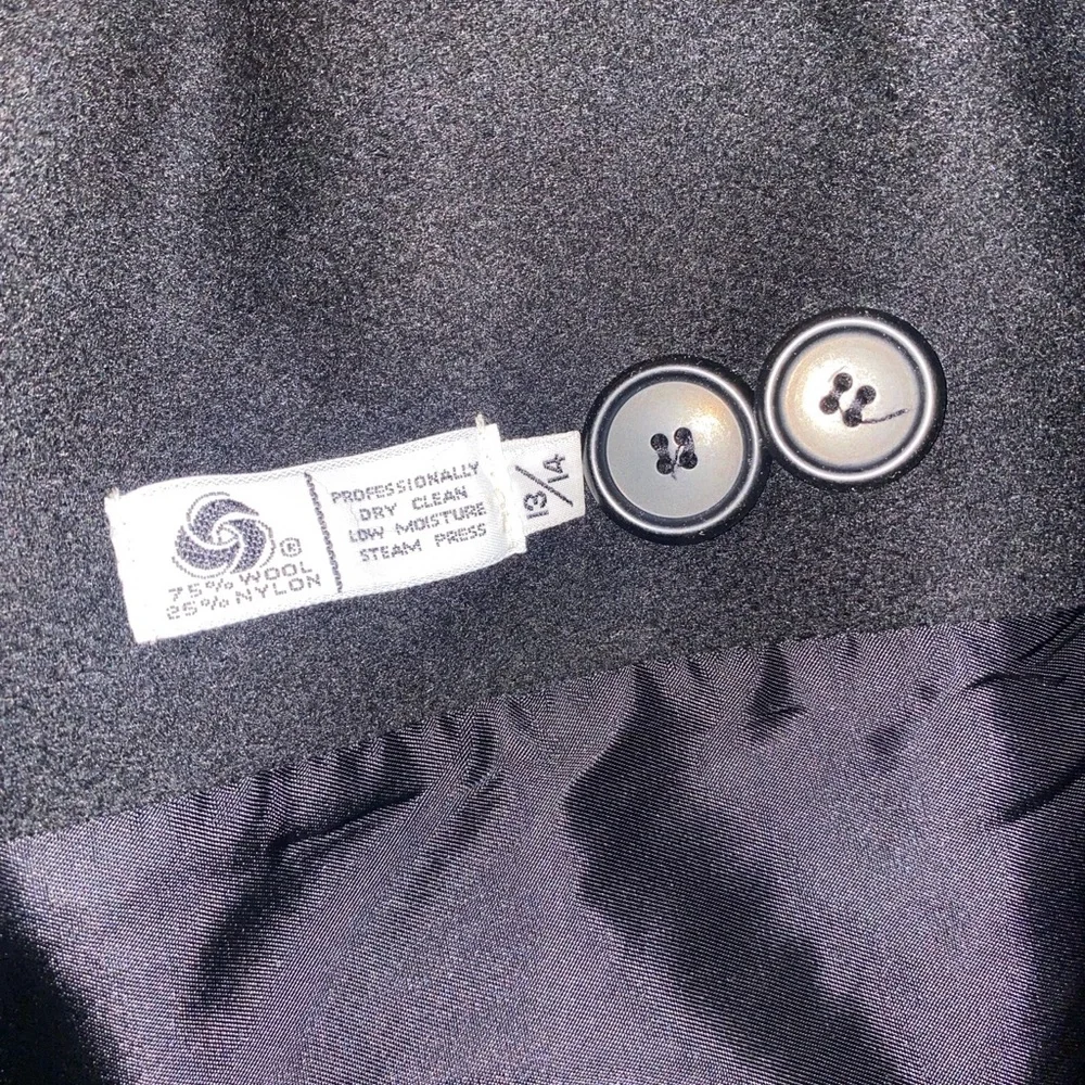 Vintage Black Wool Button Coat